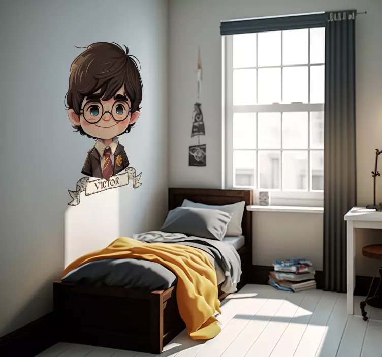 Sticker Illustration Garçon sorcier avec cravate - TenStickers