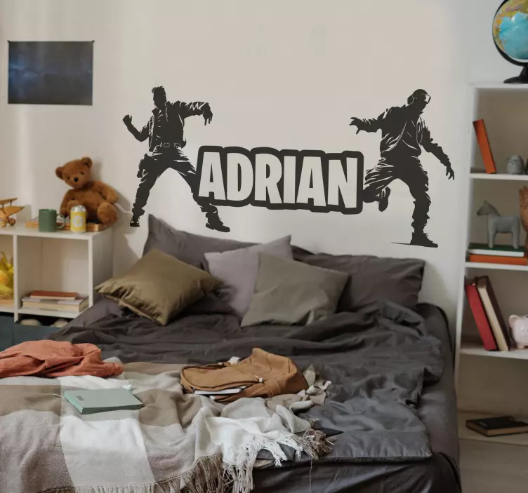 Autocollant de jeux vidéo soldats dansant avec un nom - TenStickers