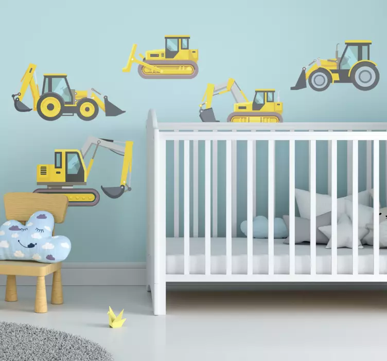 Autocollant mural jouet digger pack - TenStickers