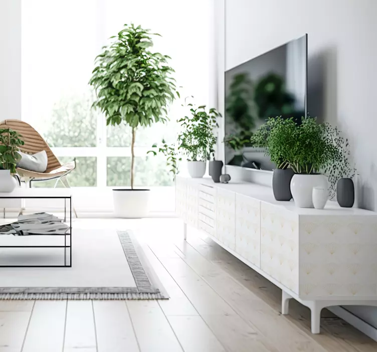 Sticker ligne art déco blanc - TenStickers