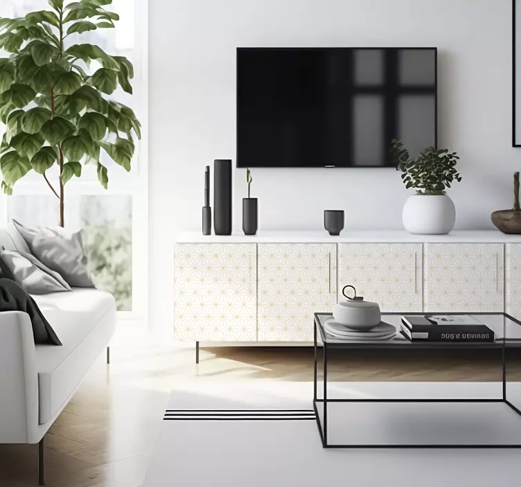 Sticker ligne lignes blanches et doréesLignes blanches et dorées - TenStickers