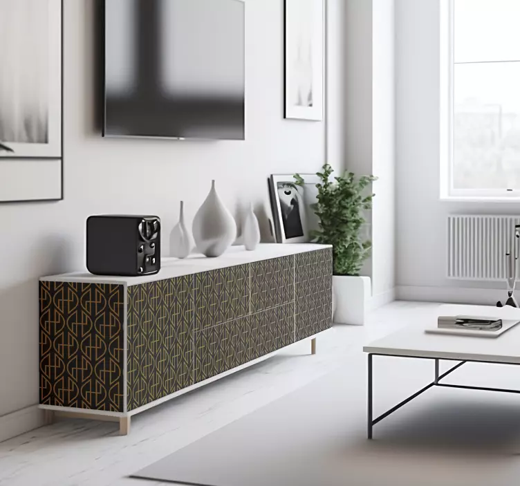 Sticker ligne lignes noires et dorées - TenStickers