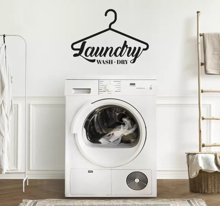 Sticker Mural Maison Laver le linge - TenStickers
