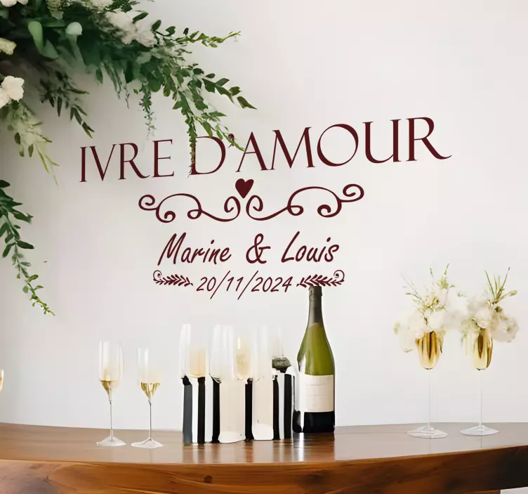Sticker mariage ivre d'amour - TenStickers