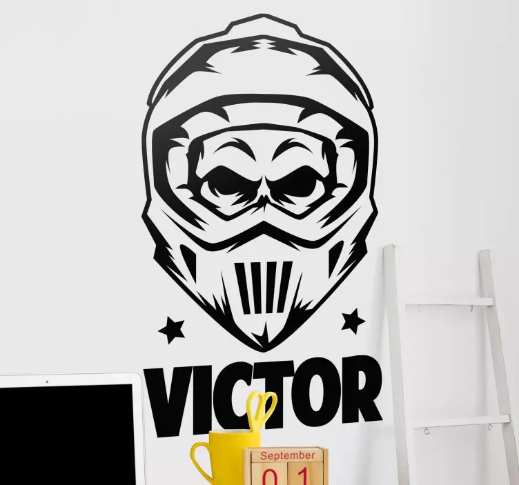 Sticker Moto Cross Motocross avec nom - TenStickers