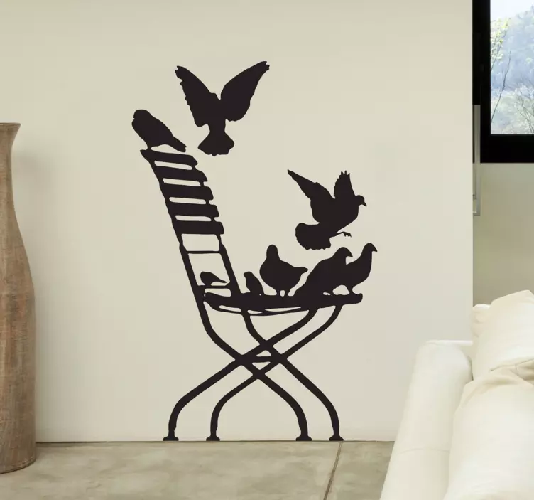 Sticker oiseaux sur une chaise - TenStickers