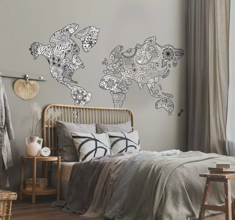 Sticker chambre carte de mandalas - TenStickers