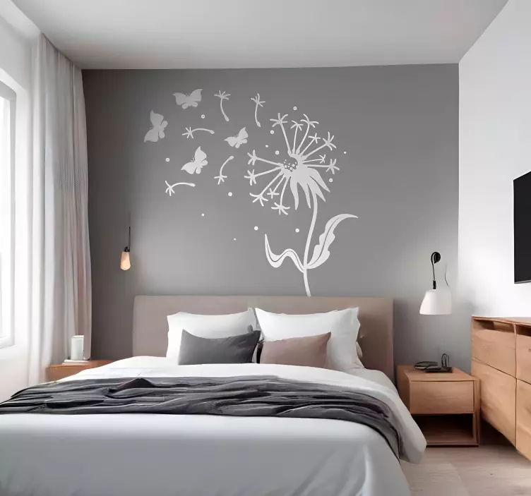 Sticker chambre pissenlit et papillons - TenStickers