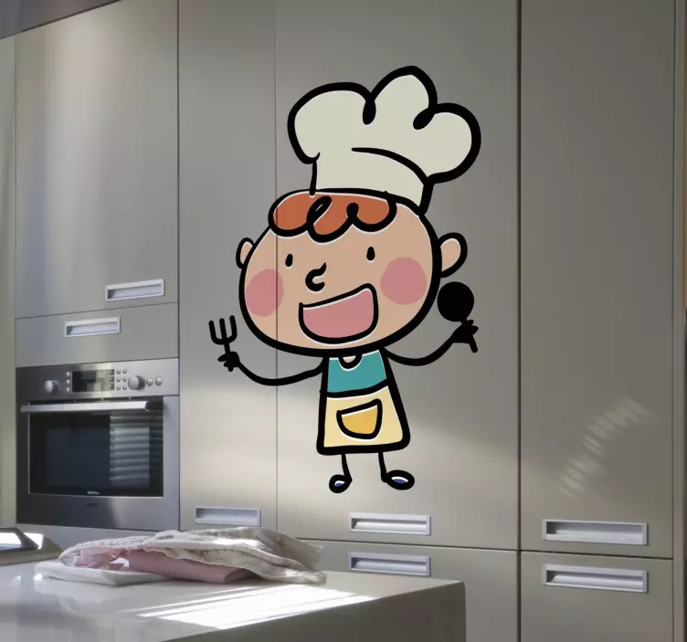 Autocollant mural chef et couverts - TenStickers