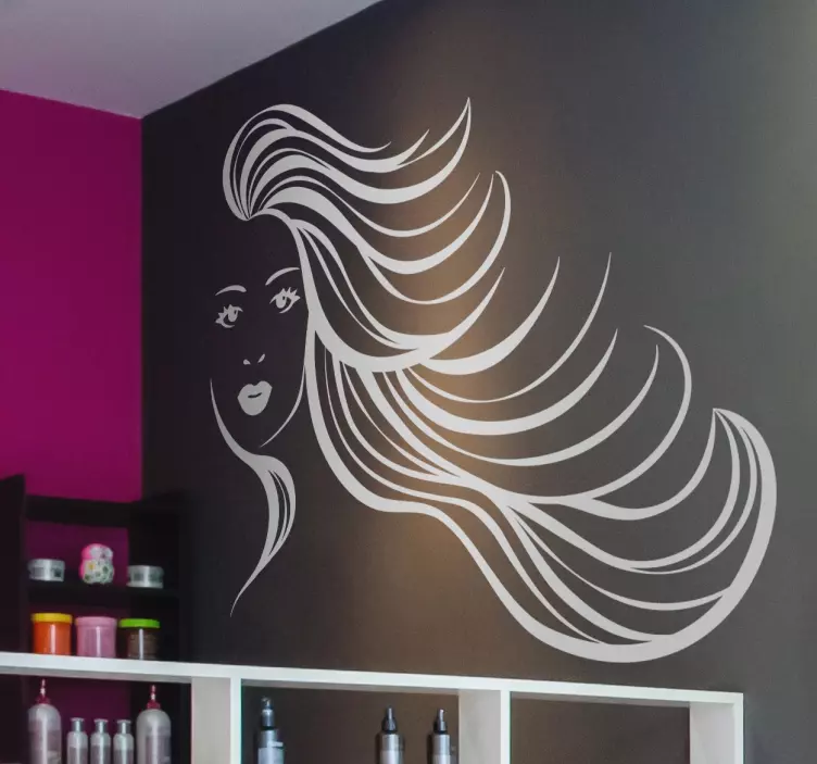 Autocollant mural cheveux longs - TenStickers