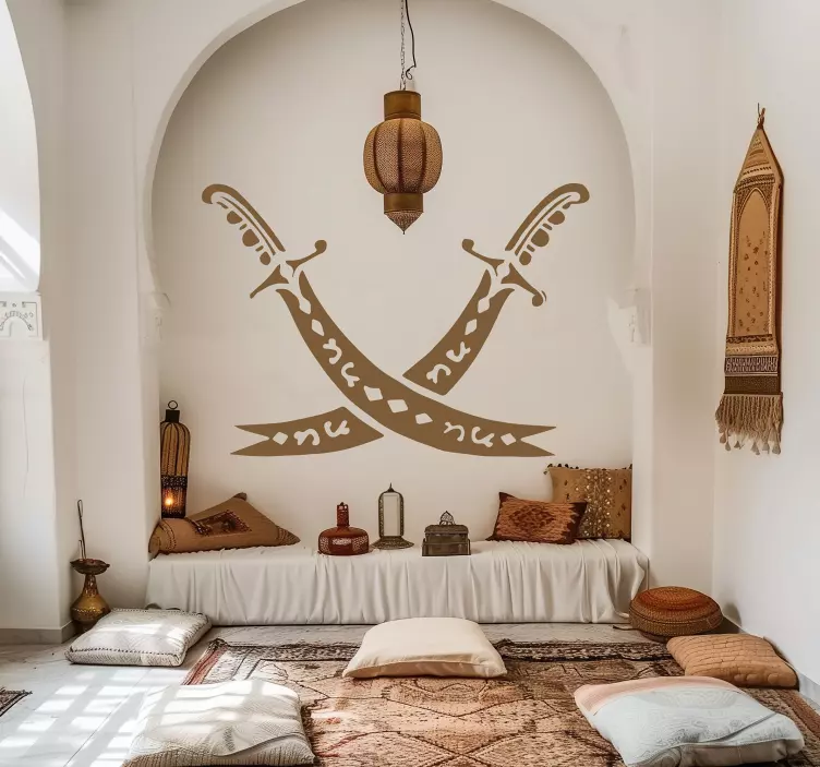 Sticker mural conception d'épées croisées - TenStickers