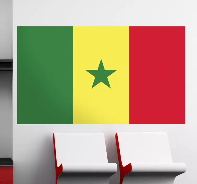 Autocollant mural drapeau Sénégal - TenStickers