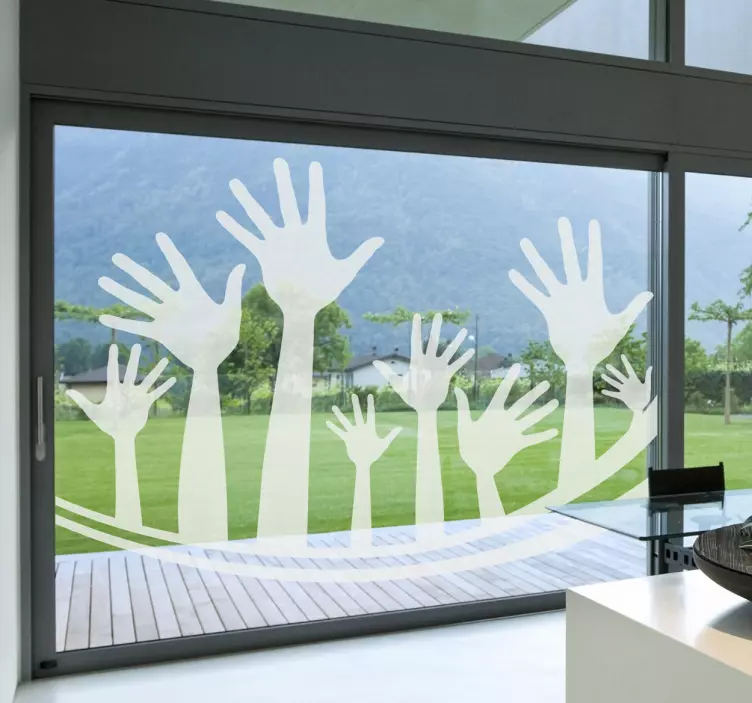 Autocollant mural mains levées - TenStickers