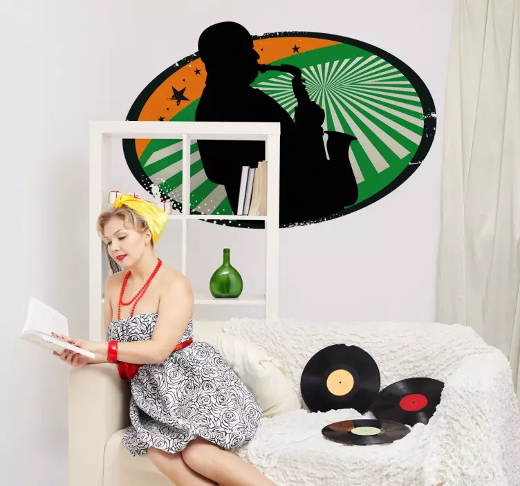 Autocollant mural musique jazz - TenStickers