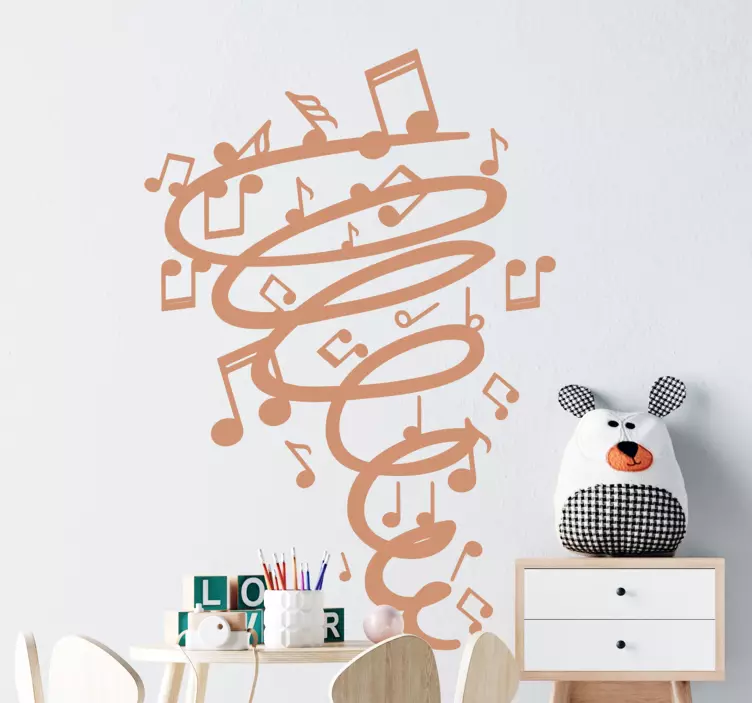 adhesif deco musical notes de musique twister - TenStickers