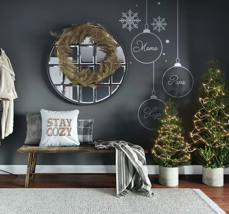 Sticker Noël Boules de noel personnalisées - TenStickers