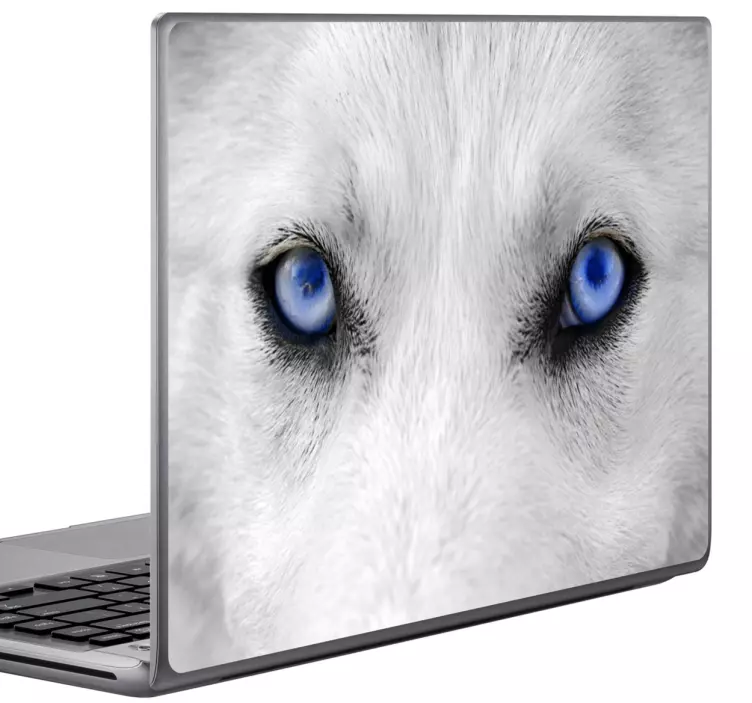 Autocollant pc portable regard du loup - TenStickers