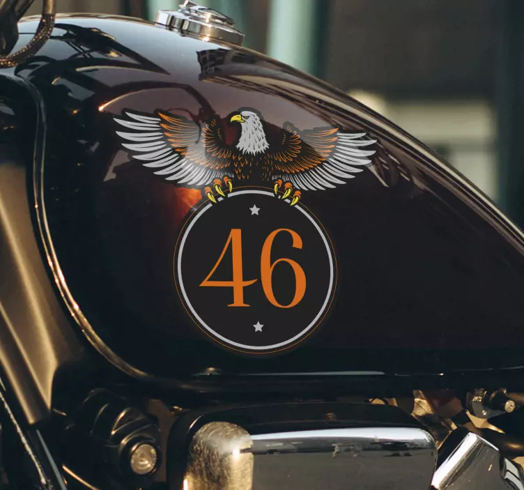 Sticker personnalisé aigle de moto classique - TenStickers