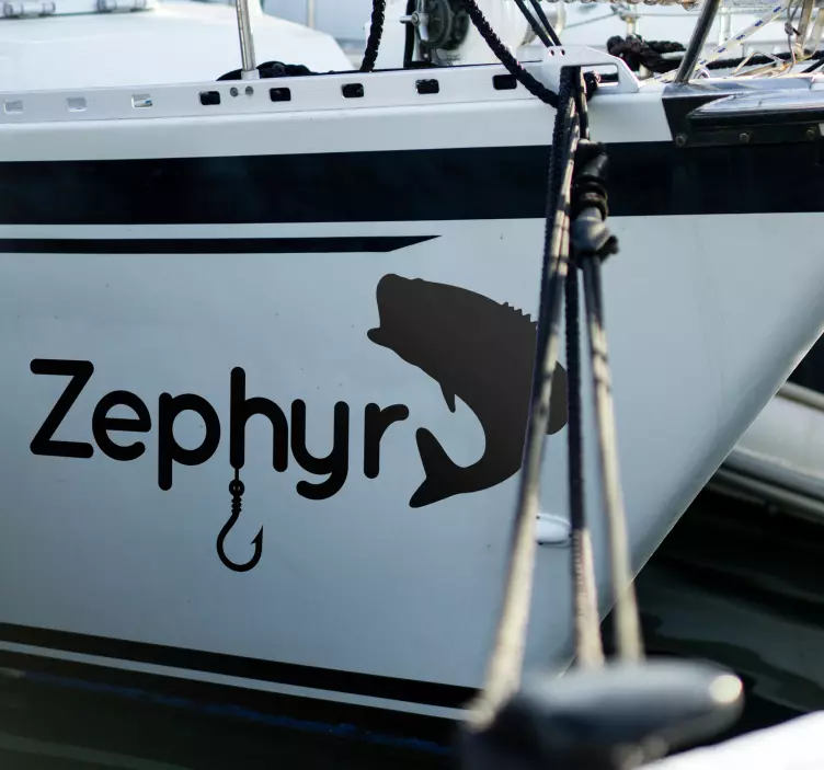 Sticker personnalisé crochet et poisson - TenStickers