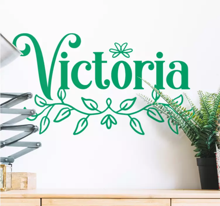 Sticker Personnalisé Nom personnalisé avec feuille - TenStickers