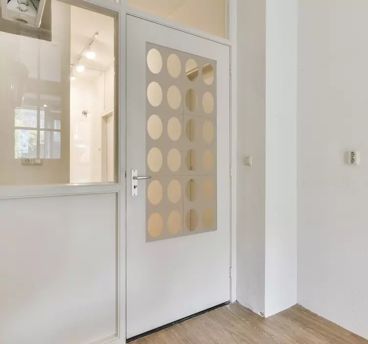 Sticker porte motif cercles occultant - TenStickers