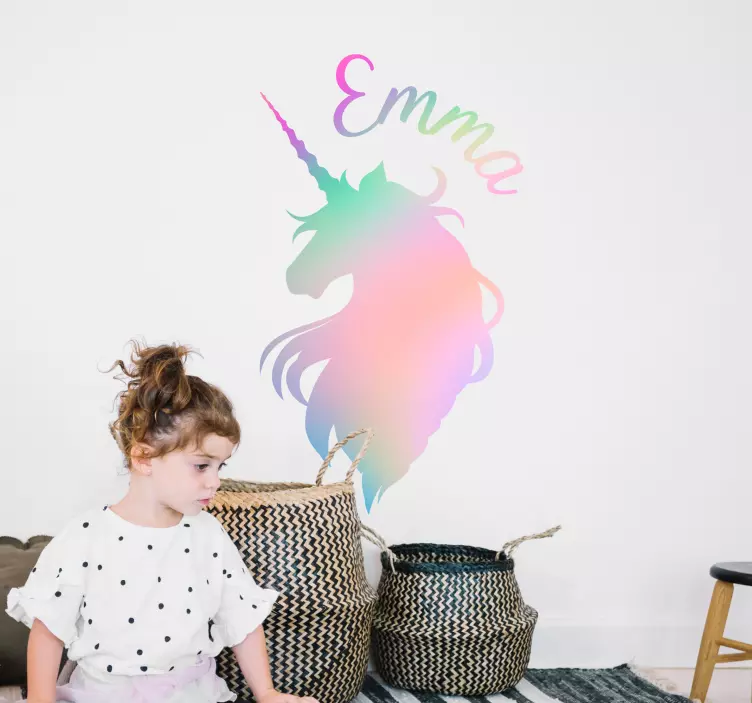 Autocollant Silhouette Licorne Personnalisable - TenStickers