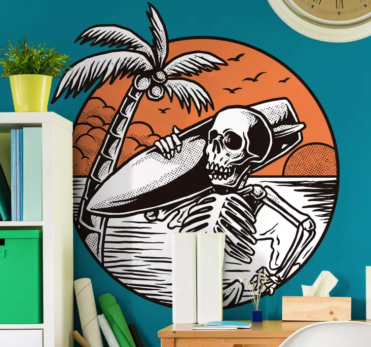 Sticker Surf Surfeur mort - TenStickers