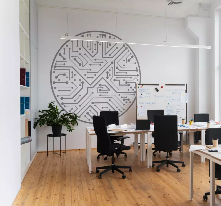 Sticker technologie et internet circuit de puce - TenStickers