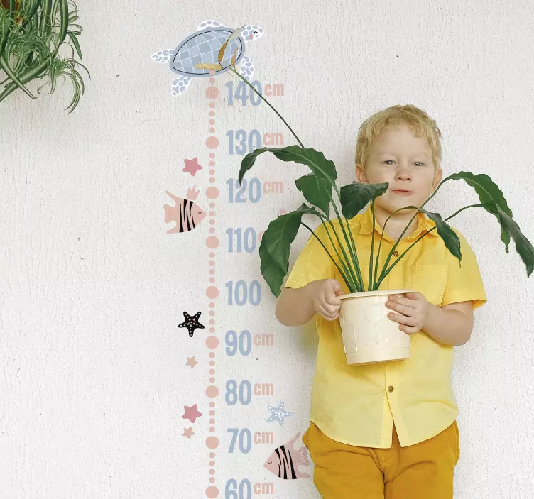 Sticker Toise Tortues et poissons de mer - TenStickers