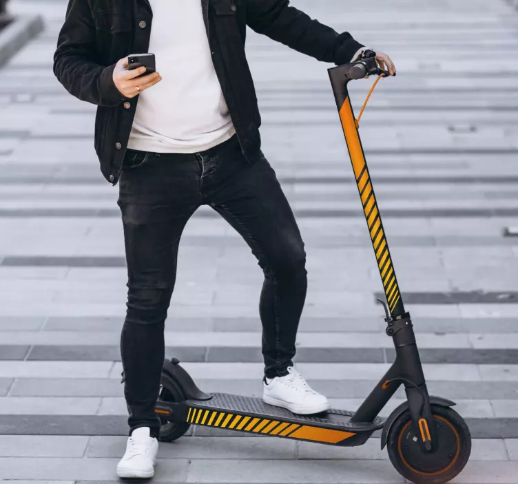 Autocollant pour trottinette patinette bandes orange - TenStickers