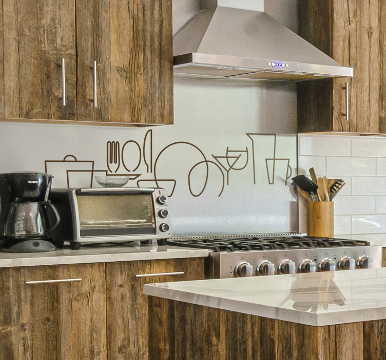 Sticker cuisine motif ustensiles - TenStickers