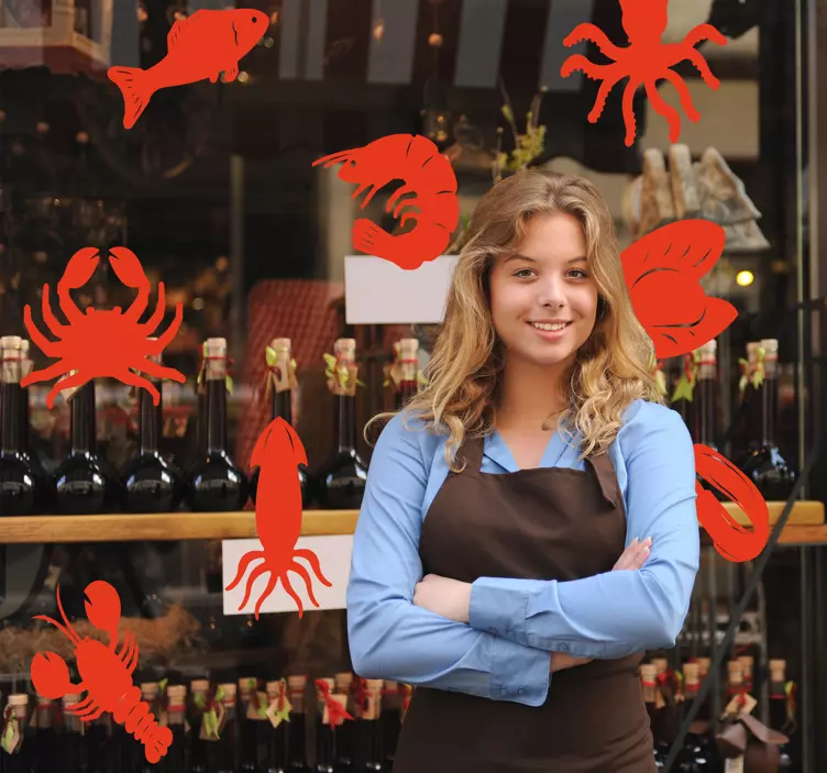 Autocollant Vitrophanie Silhouettes Poissons - TenStickers