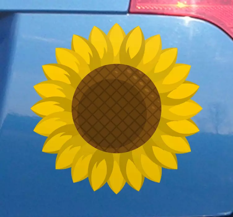 Sticker Voiture Fleur de Tournesol - TenStickers