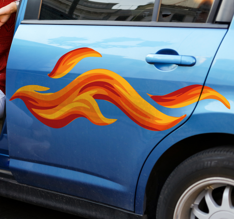 Sticker voiture flamme de course - TenStickers