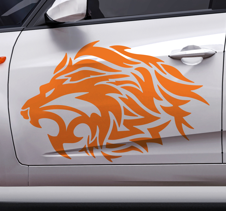 Sticker Voiture Lion tribal - TenStickers