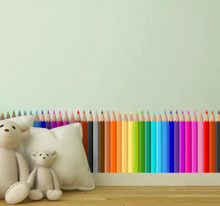 Frise autocollante crayons de couleur - TenStickers
