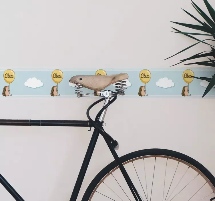 Frise autocollante ballons mignons en forme de hérisson - TenStickers