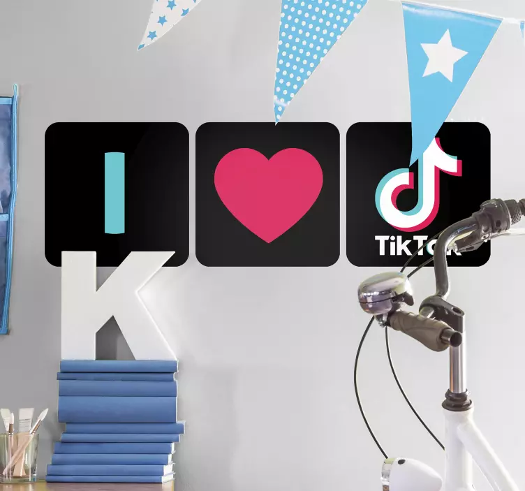 J'aime tik tok autocollant d'affaires - TenStickers