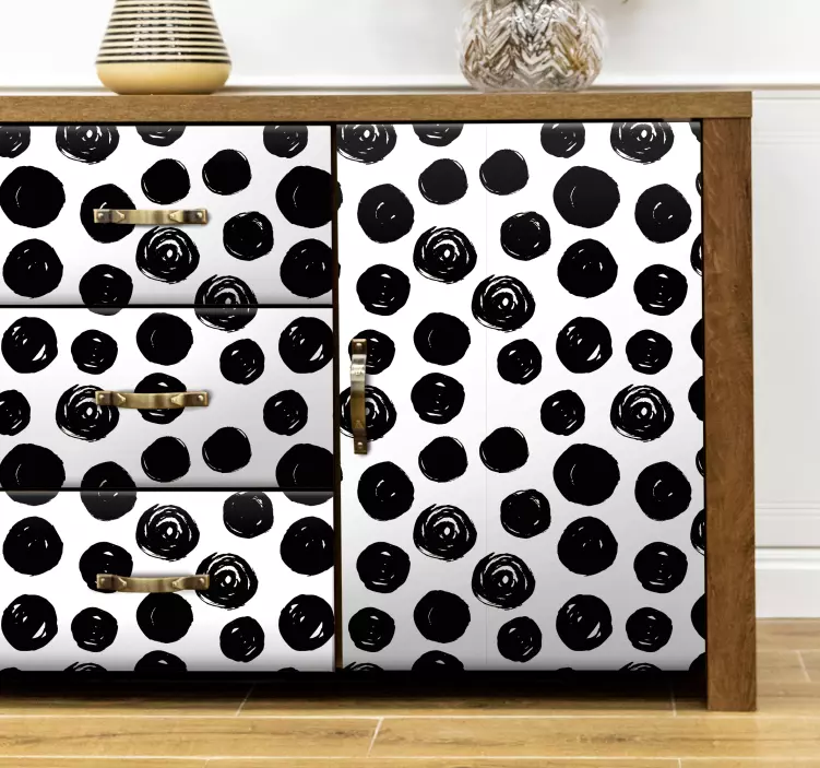 Adhésif meuble motif à pois audacieux - TenStickers