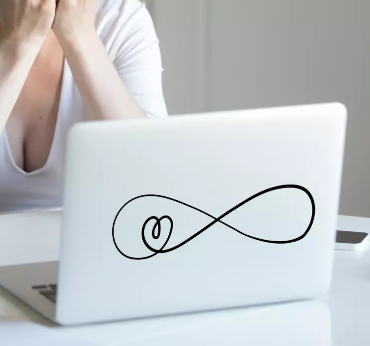 Sticker ordinateur portable symbole infini et cœur - TenStickers