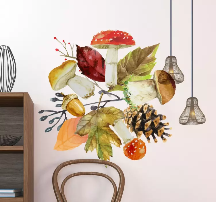Sticker mural nature motif automne - TenStickers