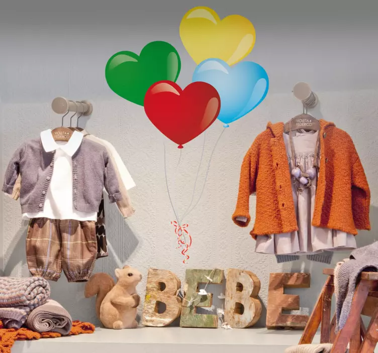 Sticker ballons forme coeur - TenStickers