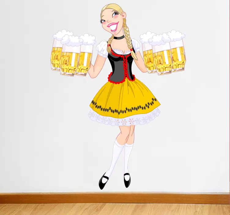 Sticker bar serveuse oktoberfest - TenStickers