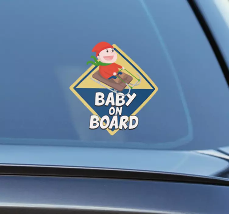 Sticker bébé à bord ski - TenStickers
