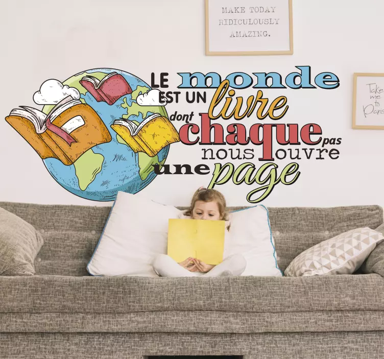 Sticker bibliothèque journée des livres - TenStickers