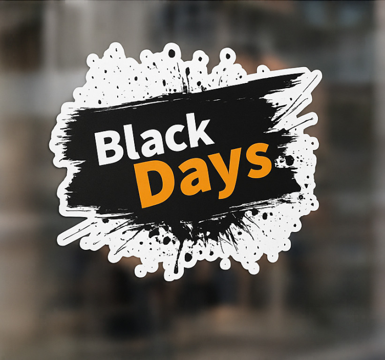 Sticker black friday noir et blanc "jours noirs" - TenStickers