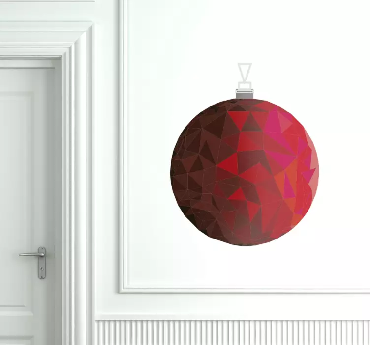 Sticker boule de noël rouge - TenStickers