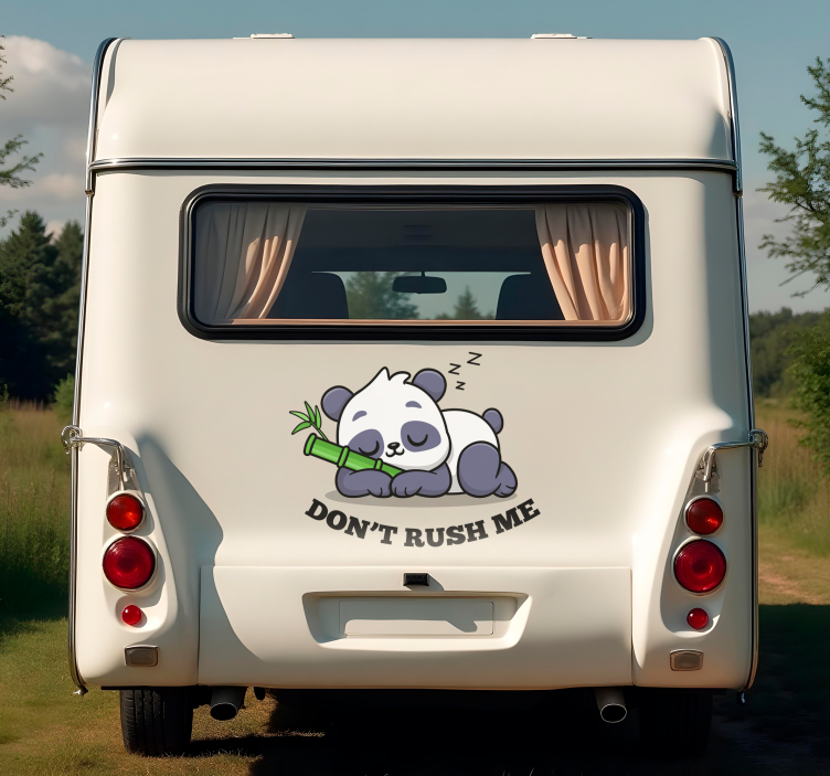 Sticker camping car panda endormi - TenStickers