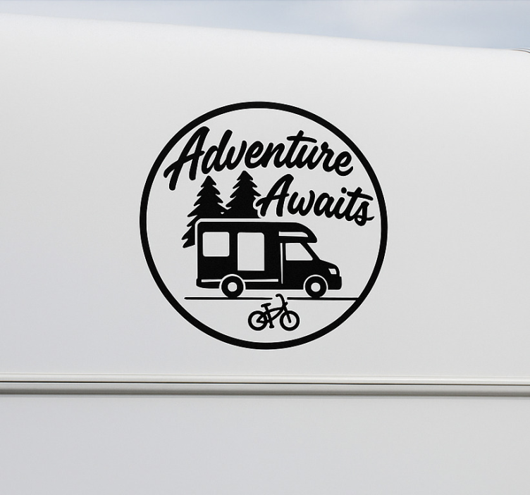 Sticker camping car une aventure textuelle vous attend! - TenStickers
