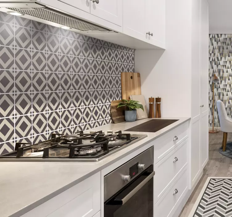 Sticker carrelage motif géométrique en losange - TenStickers